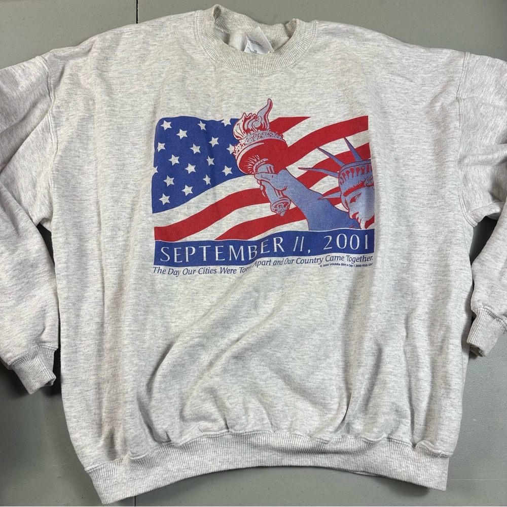 Vintage September 11 Sweatshirt Size XL Patriotic George W Bush 9/11 Tribute